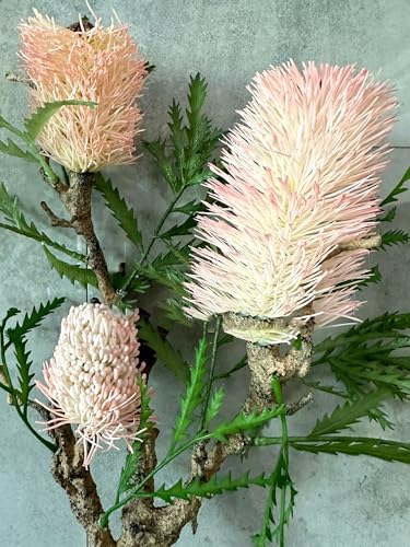 Product: 35" Tall Banksia Flower Branch,Artificial Pink Flower for Centerpieces | DIY Floral | Wedding/Home Decoration | Gifts(NO VASE) Used for Dining Table Center, Wedding Parties, and(Red)