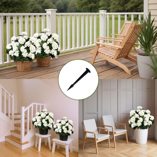 Product: Artificial Lavender Begonia Ball Trees 2 Set of 23'' UV Resistant Fake Evergreen Shrubs Bushes Plants with Ground Spike Fake Plants for Outdoor Indoor Front Porch Garden