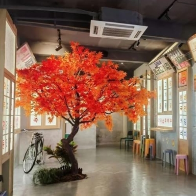 Product: Artificial Red Maple Tree - Japanese Courtyard Style Perfect for Modern Home and Office Decor Easy Installation!(1mx0.8m)