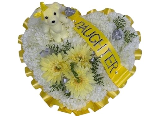 Product: Taozhiyuan Welcome Logo Flowers Lovely Teddy Bear Wreaths, Artificial Wreaths, Suitable for Tombstone Decoration and Condolences(Baby Blue)