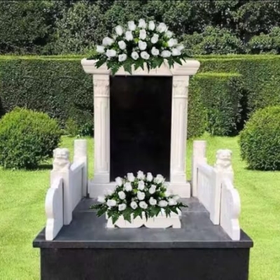 Product: Jucgghk Vivid and Realistic Floral Art White Rose Bud Cemetery Saddle and Flower Arrangement Set,Artificial Easter Cemetery Flowers, 1 Saddle and 2 Bouquets for Grave