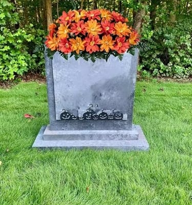 Product: Jucgghk Vivid and Realistic Floral Art Orange Sunrise Dahlia Mix Fall Cemetery Saddle,Artificial Fall Cemetery Flowers for Headstone