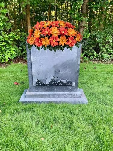 Product: Jucgghk Vivid and Realistic Floral Art Orange Sunrise Dahlia Mix Fall Cemetery Saddle,Artificial Fall Cemetery Flowers for Headstone