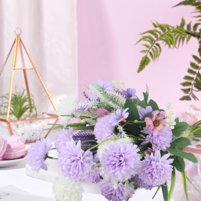 Product: JINXIAN 9 Pieces Artificial Flowers Bouquet of Artificial Flowers High End Artificial Flower for Home, Living Room, Wedding, Bedroom, Garden, Fake Flower Bouquet