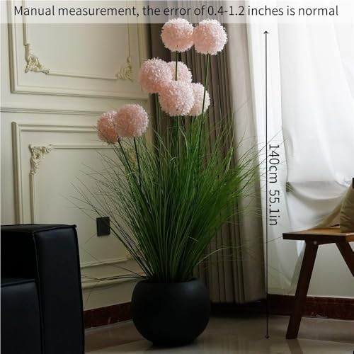 Silky Flower Store Artificial Hydrangea in Beige Pot, Lifelike Silk Potted Plant, Faux Bedroom Dining Décor 20.5cm 1 1 Product: Light Luxury Artificial Hydrangea in Beige Pot, Large Lifelike Silk Potted Plant for Bedroom & Dining Décor