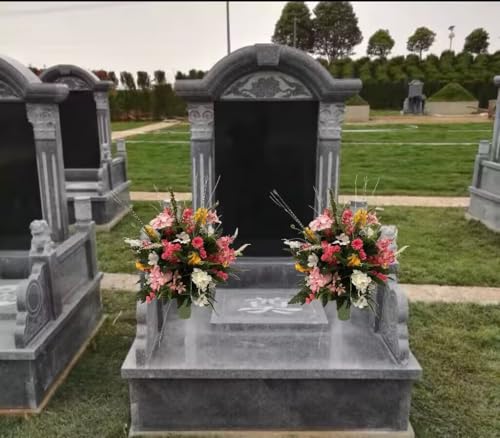 Product: Jucgghk Vivid and Realistic Floral Art Handmade Cemetery Flowers,Colorful Cemetery Vase Arrangement for Cemetery Headstones Gravesites