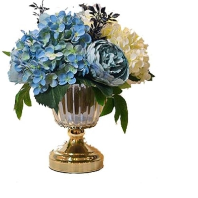 Product: Artificial Flower with Pot Orchid Artificial Flowers Wedding Backdrop Artificial Flower with Gold Vase Candleholder Table Stand Party Decor Room Decoration Orchid