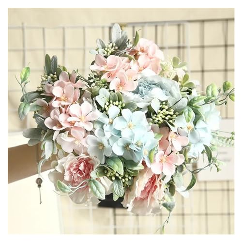 Product: fake flowers in vase Simulation flowers Camellia Peony Roses Wedding Flowers DIY Bouquet Pink Begonia Home Garden Party Decoration Artificial Flowers for Vase (Pink)