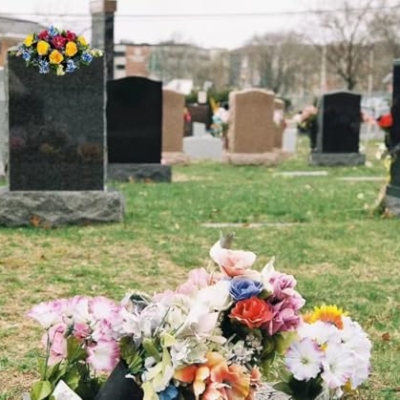Product: Jucgghk Vivid and Realistic Floral Art 33" Artificial Cemetery Flowers Saddle,Cemetery Grave Decoration Headstone Flower for Headstone