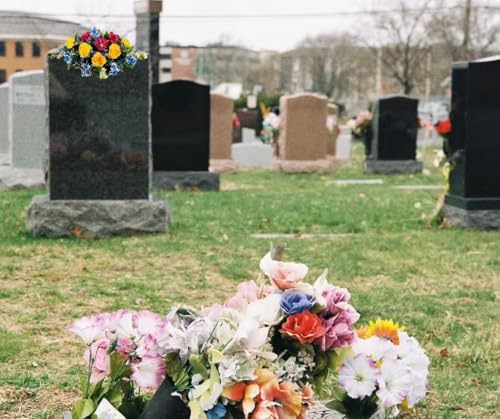 Product: Jucgghk Vivid and Realistic Floral Art 33" Artificial Cemetery Flowers Saddle,Cemetery Grave Decoration Headstone Flower for Headstone