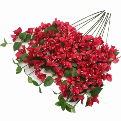 Product: Artificial Bougainvillea Flower Vine, 30.7 Inches Long, 24 Heads per Stem, 20 Pieces, Pink and White