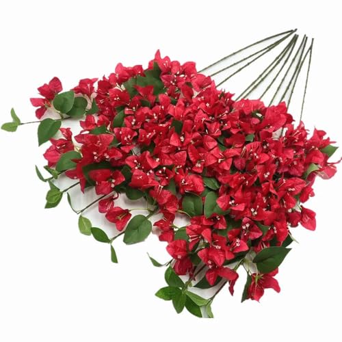 Product: Artificial Bougainvillea Flower Vine, 30.7 Inches Long, 24 Heads per Stem, 20 Pieces, Pink and White