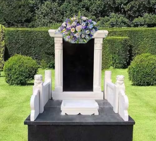 Product: Jucgghk Vivid and Realistic Floral Art Violet-Whites-Cream Flowers, Cemetery Saddle, Cemetery Flowers, Headstone Saddle, Cemetery Arrangement, Memorial Day Flowers for Grave Decor