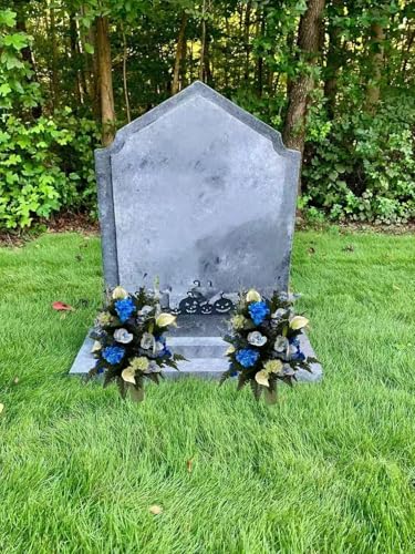 Product: Jucgghk Vivid and Realistic Floral Art Cemetery Vase Arrangement,Artificial Cemetery Flowers, Artificial Flowers Bouquet Decoration for Cemetery Headstones Gravesites