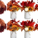 Product: DIYDOFUN Set of 2 Wedding Bridesmaid Bouquets & 6pcs Artificial Fall Flower Table Centerpieces