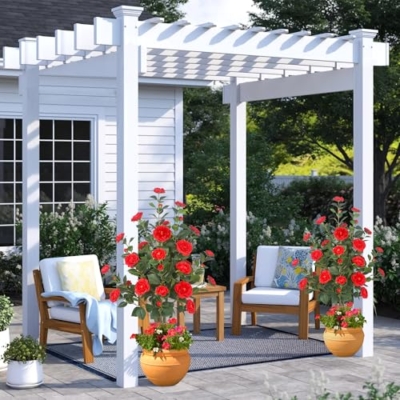Silky Flower Store Artificial Camellia Tree, 2Pack Red Flowers, Cement Pots, 39.37in 13 13 Product: HanJoy 2Pack 39.37" Artificial Camellia Trees with 32 Red Flowers in Cement Pots – Lifelike Fake Trees for Front Porch, Home, Indoor Outdoor Spring Decor, Office or Housewarming Gifts