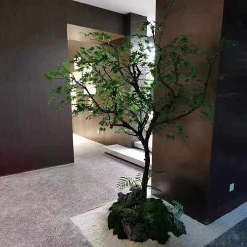 Silky Flower Store Artificial Green Maple Tree Decorative Tree, Sturdy Iron Base, Shopping Center Restaurant Decor, 1.8m x 1.5m 3 3 Product: Artificial Tree Decorative Green Maple Tree Realistic Sturdy Iron Base for Shopping Center Restaurant Various Sizes 1.8mx1.5m
