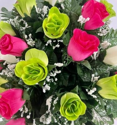 Product: Exotic Dried Flower Bouquet Bright and Full Small Flowers, Artificial Cemetery Flowers, Suitable for Tombstones and Grave Decorations