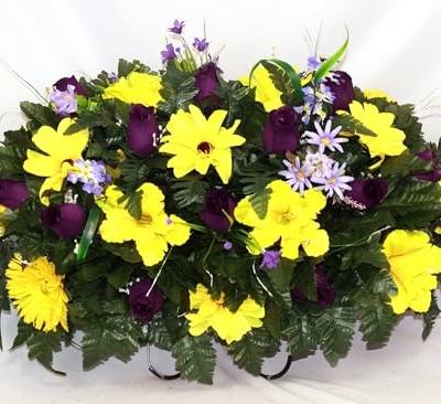 Product: Hshan Fall Mixture Flowers Cemetery Flower Arrangement, Beautiful Silk Artificial Flowers for Cemetery Arrangement, Memorial Flowers Outdoor Memorial Decorations ﻿ Gravesite Flower