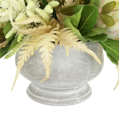 Product: Creative Displays, Fall Rudbeckia and Astilbe Arrangement in Stone Pot, Made in USA for Home or Office