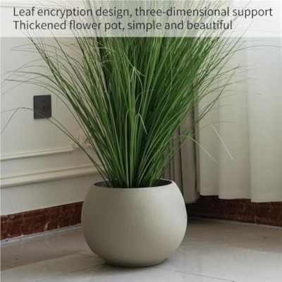 Product: Artificial Hydrangea in Beige Flower Pot, Realistic Silk Potted Plant for Home, Office & Hotel Décor (White)(Purple)
