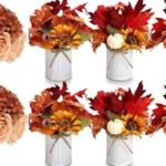 Product: DIYDOFUN Set of 2 Wedding Bridesmaid Bouquets & 6pcs Artificial Fall Flower Table Centerpieces