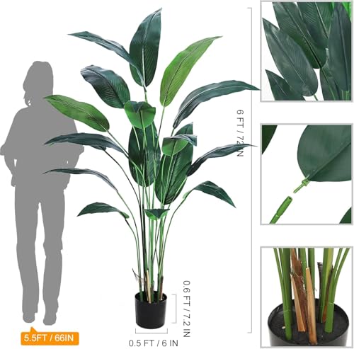 Product: Sunvasagoo 6FT Artificial Bird of Paradise Plant - Realistic Lifelike Design, Easy to Assemble, Silk Material, Ideal Housewarming Gift - 2 Pack