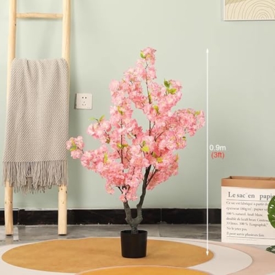 Product: Cherry Blossom Tree 4/5/ 6 ft Cherry Blossom Artifical Tree, Decorative Faux Plant Handmade Fake Tree for Bedroom, Simulation Silk Trees for Home/Room Decor(0.9m/3ft)