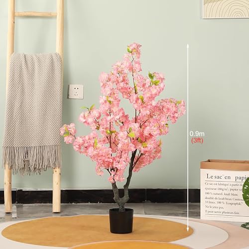 Product: Cherry Blossom Tree 4/5/ 6 ft Cherry Blossom Artifical Tree, Decorative Faux Plant Handmade Fake Tree for Bedroom, Simulation Silk Trees for Home/Room Decor(0.9m/3ft)