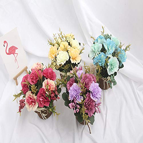 Product: ZHOUYANB Silk Carnation Bouquets Artificial Fake Flowers with Stem for Mother's Day Birthday Home Decoration Wedding Bridal Basket Simulation Small Bonsai (1)