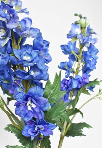 Silky Flower Store Artificial Delphinium Stem Blue Violet Faux Flower Bouquet, 35in 6 6 Product: Jucgghk Vivid and Realistic Floral Art 35" Faux Blue Violet Delphinium Stem,5PCS Realistic Artificial Flowers for Bouquet Home Wedding Table Centerpiece Indoor Home