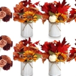 Product: DIYDOFUN Set of 6 Wedding Bridesmaid Bouquets & 6pcs Artificial Fall Flower Table Centerpieces