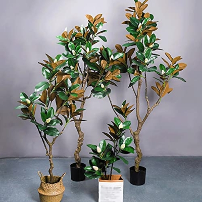 Product: Fake Plants Artificial Tree 29 Inches Tall, Fake Magnolia Tree Potted Plant with Flowers,Perfect Faux Plants in Pot for Indoor Outdoor House Home Office Faux Tabletop Gre