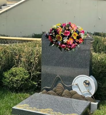 Product: Jucgghk Vivid and Realistic Floral Art 36" Pink Cemetery Headstone Flower Saddle,Artificial Cemetery Flower Saddles for Graves,Outdoor Tombstone Headstone Decorations