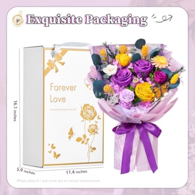 Product: Beaulasting Roses Flowers for Delivery Prime Forever Flowers Preserved Roses Bouquets Purple Flower Birthday Gifts for Women Valentine's Day Mothers Day Graduation