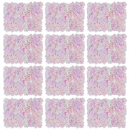 Product: LyteNest Artificial Flower Wall Panel Set of 12 with Realistic Dahlia Rose Hydrangea Flowers for Indoor Outdoor Decoration Privacy Screen Backdrop