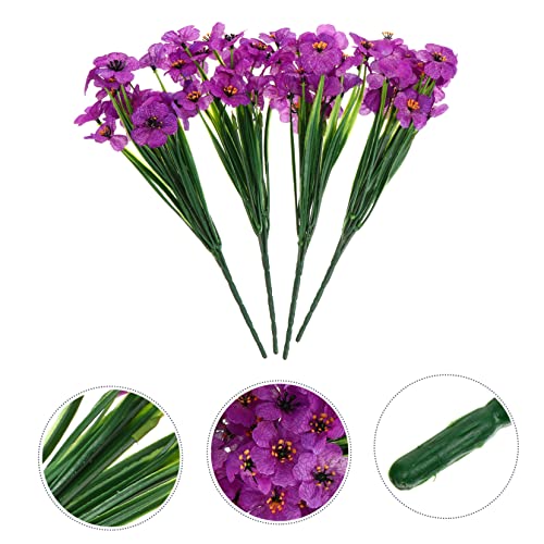Product: JCYGBMK 1 Set 4pcs Decorative Artificial Flowers Stem Flower Fake African Violets Silk Floral Arrangements Faux Flower Fake Violet Flower Lifelike Flower The, 29.00X15.00X0.60CM, Purple