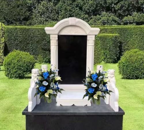 Product: Jucgghk Vivid and Realistic Floral Art Cemetery Vase Arrangement,Artificial Cemetery Flowers, Artificial Flowers Bouquet Decoration for Cemetery Headstones Gravesites