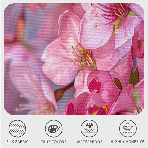 Silky Flower Store Self Adhesive Cherry Blossoms Wallpaper Mural, 3D Waterproof Wall Decor, Peel and Stick Floral, 173 x 108 4 4 Product: Self Adhesive Wallpaper Mural with Cherry Blossoms Art Design, Large 3D Flower Realistic Wall Paper for Bathroom Waterproof, Cherry Blossoms Wall Decor for Bedroom Living Room - Size 173" x 108"