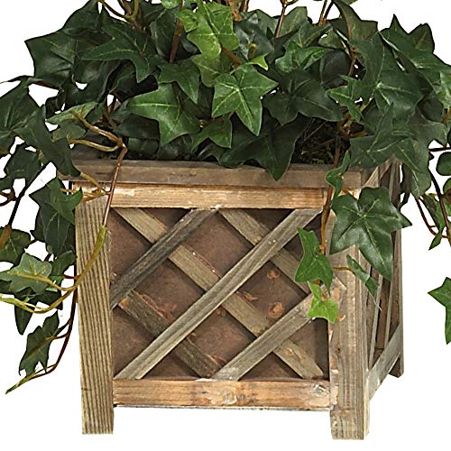 Silky Flower Store Artificial Bougainvillea Topiary in Wood Box, Faux Floral Arrangement, Rustic Country Pot, 34in. 2 2 Product: Nearly Natural 34in. Artificial Bougainvillea Topiary with Wood Box