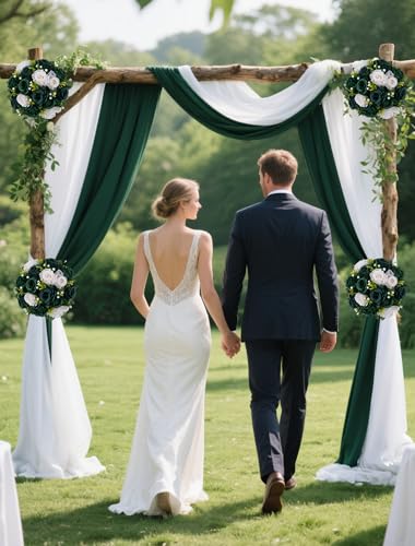 Product: BLOSMON Green Flowers Rose Centerpieces: 6 Pcs Artificial Flower Balls for Wedding Dinning Table - Fake Silk Kissing Bouquet Floral Arrangement for Home Party Event Decor