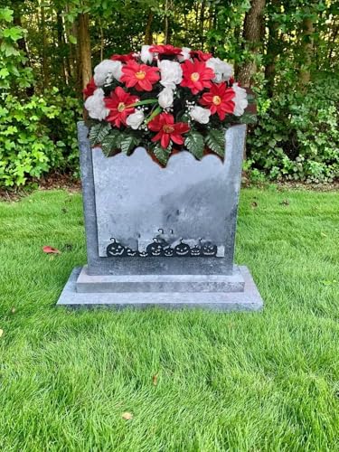 Product: Jucgghk Vivid and Realistic Floral Art Red and White Cemetery Saddle,Christmas Cemetery Saddle,Cemetery Arrangement for Headstone