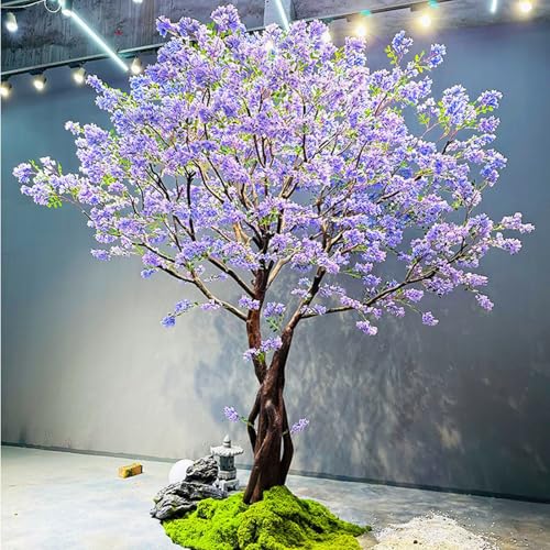 Product: Artificial Trees Large Simulated Lilac Tree Dense Blue Purple Handmade Fake Lilac Tree for Home Office Garden Farmhouse Christmas Holiday Decor(5FT)
