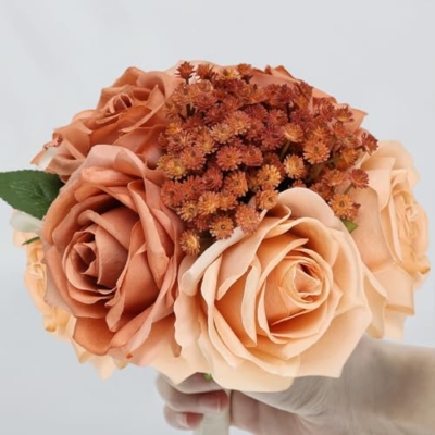 Silky Flower Store Artificial Wedding Bridesmaid Bouquets, Fall Flower Table Centerpieces, Coordinated Faux Floral Décor, 12 Piece Set 30cm 14 14 Product: DIYDOFUN Set of 6 Wedding Bridesmaid Bouquets & 6pcs Artificial Fall Flower Table Centerpieces