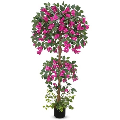 Product: Briful 4.92FT Artificial Bougainvillea Tree in Pot – Faux Silk Bougainvillea Floral Tree Decorative Pink Fake Trees for Home Office Living Room Indoor Outdoor Décor