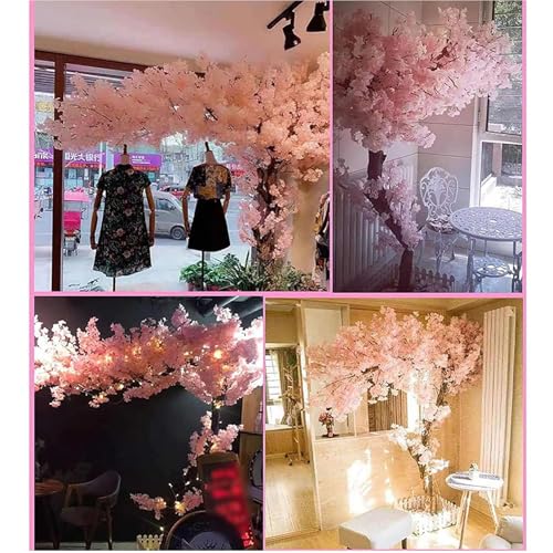 Product: Handmade Light Pink Cherry Tree, Large Artificial Cherry Tree, with Blossom Branches Handmade, Realistic Flowers, for Indoor Outdoor Home Office Party Wedding,001,2.0x1.0m/6.6x3.2f