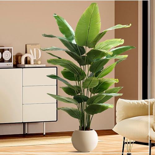 Product: Artificial Bird of Paradise Plant, Outdoor Fake Tropical Banana Tree – Perfect Faux Plants for Indoor, Plant in Pot for Home Decor(120cm/47.2in)