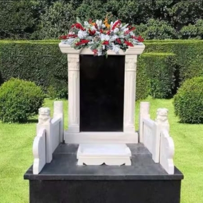 Product: Jucgghk Vivid and Realistic Floral Art Christmas Cemetery Flowers, Headstone Saddle Arrangement, Christmas Headstone Saddle for Headstone