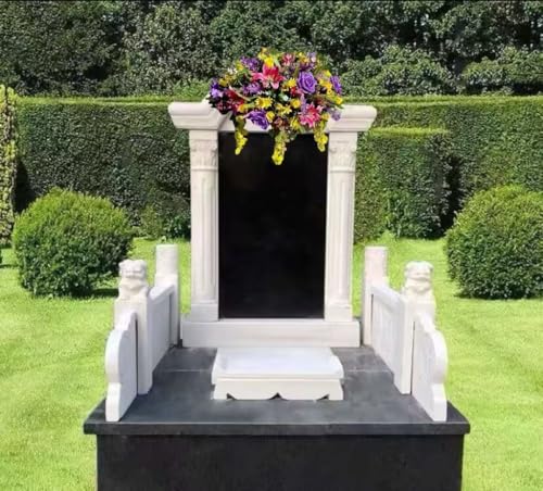 Product: Jucgghk Vivid and Realistic Floral Art 36" Bright Cemetery Saddle Flowers, Beautiful Memorial Day Saddle for Cemetery Headstone
