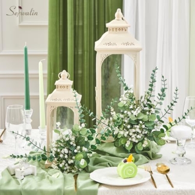 Silky Flower Store Artificial Eucalyptus Stems White Flowers, Faux Baby's Breath Wedding Bouquets, Home Decor, 100 Pcs 0cm 14 14 Product: Serwalin 100 Pcs Mixed Artificial Eucalyptus Stems & White Flowers Artificial for Wedding DIY Bouquets Floral Arrangement Home Decor